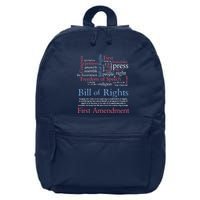Freedom Of Speech American Bill Of Rights 1st Amendment 16 in Basic Backpack