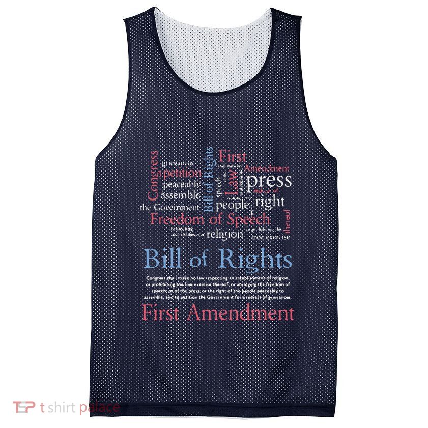Freedom Of Speech American Bill Of Rights 1st Amendment Mesh Reversible Basketball Jersey Tank