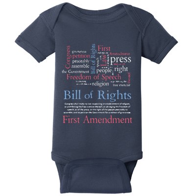 Freedom Of Speech American Bill Of Rights 1st Amendment Baby Bodysuit