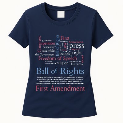 Freedom Of Speech American Bill Of Rights 1st Amendment Womens T-Shirt