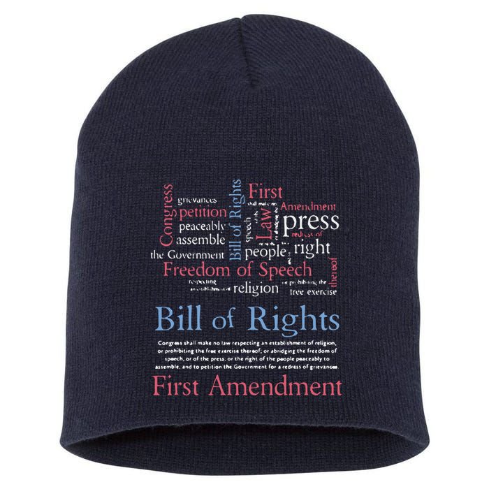 Freedom Of Speech American Bill Of Rights 1st Amendment Short Acrylic Beanie