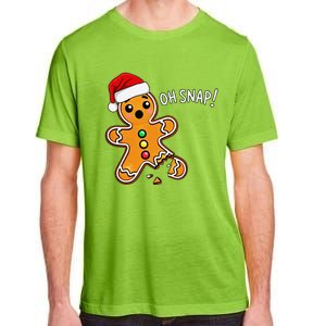 Funny Oh Snap Christmas Gingerbread With Santa Hat Adult ChromaSoft Performance T-Shirt