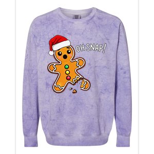 Funny Oh Snap Christmas Gingerbread With Santa Hat Colorblast Crewneck Sweatshirt