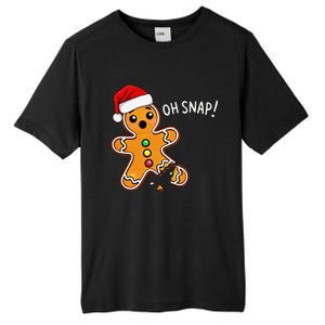 Funny Oh Snap Christmas Gingerbread With Santa Hat Tall Fusion ChromaSoft Performance T-Shirt