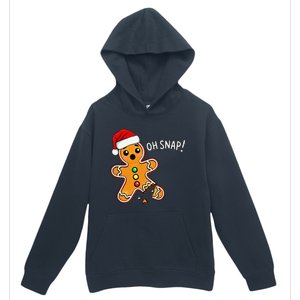 Funny Oh Snap Christmas Gingerbread With Santa Hat Urban Pullover Hoodie