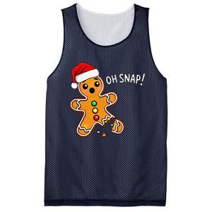 Funny Oh Snap Christmas Gingerbread With Santa Hat Mesh Reversible Basketball Jersey Tank