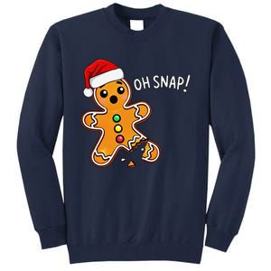 Funny Oh Snap Christmas Gingerbread With Santa Hat Tall Sweatshirt