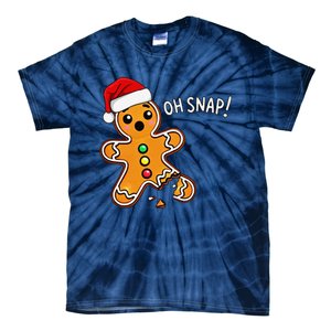 Funny Oh Snap Christmas Gingerbread With Santa Hat Tie-Dye T-Shirt