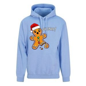 Funny Oh Snap Christmas Gingerbread With Santa Hat Unisex Surf Hoodie