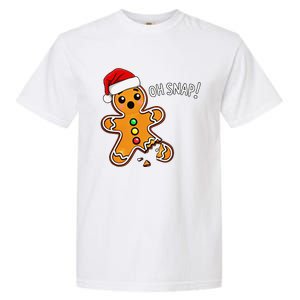 Funny Oh Snap Christmas Gingerbread With Santa Hat Garment-Dyed Heavyweight T-Shirt