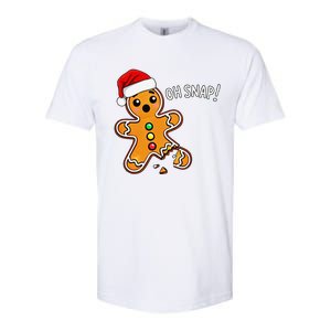 Funny Oh Snap Christmas Gingerbread With Santa Hat Softstyle CVC T-Shirt