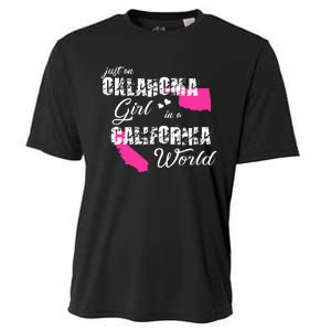 Funny Oklahoma S Just An Oklahoma Girl In A California Cooling Performance Crew T-Shirt