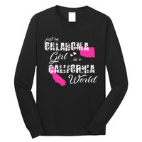 Funny Oklahoma S Just An Oklahoma Girl In A California Long Sleeve Shirt