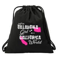 Funny Oklahoma S Just An Oklahoma Girl In A California Drawstring Bag