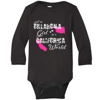 Funny Oklahoma S Just An Oklahoma Girl In A California Baby Long Sleeve Bodysuit