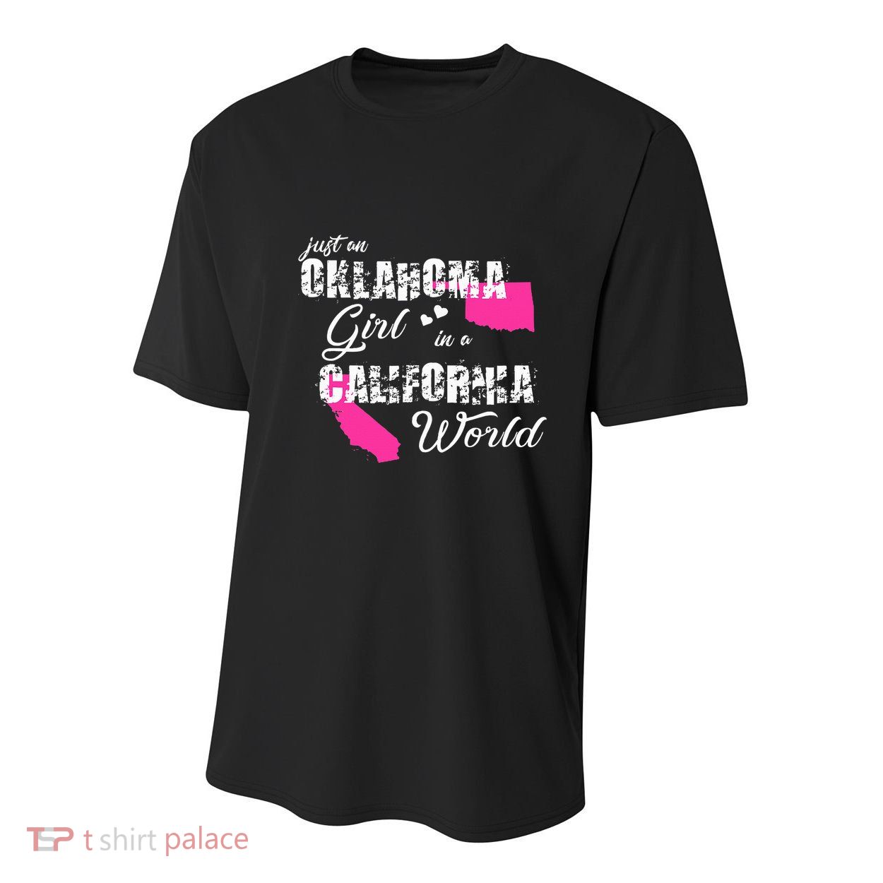 Funny Oklahoma S Just An Oklahoma Girl In A California Youth Performance Sprint T-Shirt