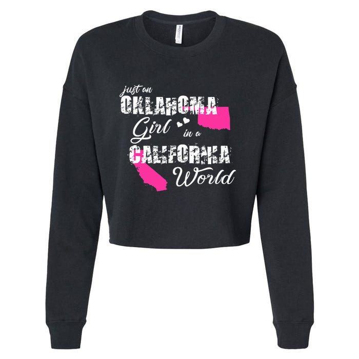 Funny Oklahoma S Just An Oklahoma Girl In A California Cropped Pullover Crew