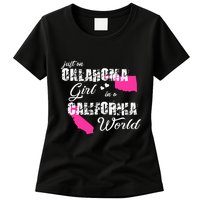 Funny Oklahoma S Just An Oklahoma Girl In A California Womens T-Shirt