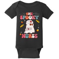 Funny One Spooky Nurse Halloween RN Boo Boo Crew Witch Ghost Baby Bodysuit