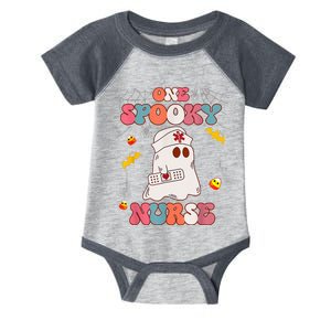 Funny One Spooky Nurse Halloween RN Boo Boo Crew Witch Ghost Infant Baby Jersey Bodysuit