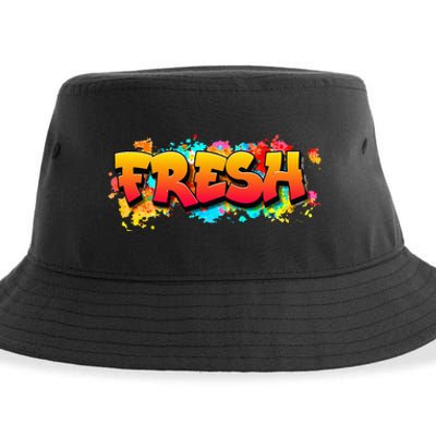 Fresh Old School Graffiti Style Funny Graffiti Graphic Sustainable Bucket Hat