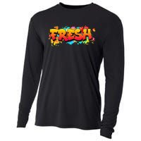 Fresh Old School Graffiti Style Funny Graffiti Graphic Cooling Performance Long Sleeve Crew