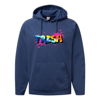 Fresh Old School Graffiti Style Funny Graffiti Graphic Performance Fleece Hoodie