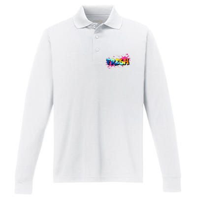 Fresh Old School Graffiti Style Funny Graffiti Graphic Performance Long Sleeve Polo