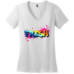 Fresh Old School Graffiti Style Funny Graffiti Graphic Women's V-Neck T-Shirt