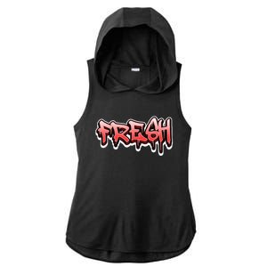 Fresh Old School Graffiti Style Funny Graffiti Graphic Ladies PosiCharge Tri-Blend Wicking Draft Hoodie Tank