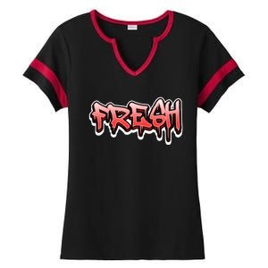 Fresh Old School Graffiti Style Funny Graffiti Graphic Ladies Halftime Notch Neck Tee