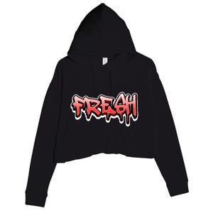 Fresh Old School Graffiti Style Funny Graffiti Graphic Crop Fleece Hoodie