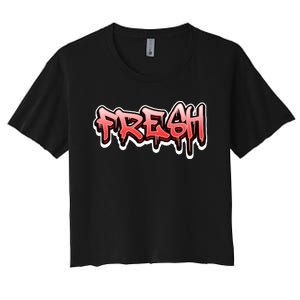 Fresh Old School Graffiti Style Funny Graffiti Graphic Women's Crop Top Tee