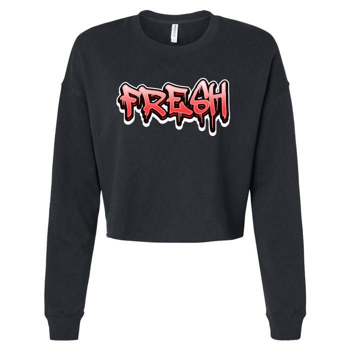 Fresh Old School Graffiti Style Funny Graffiti Graphic Cropped Pullover Crew