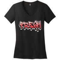 Fresh Old School Graffiti Style Funny Graffiti Graphic Women's V-Neck T-Shirt