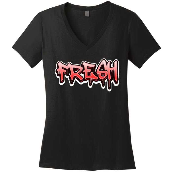 Fresh Old School Graffiti Style Funny Graffiti Graphic Women's V-Neck T-Shirt