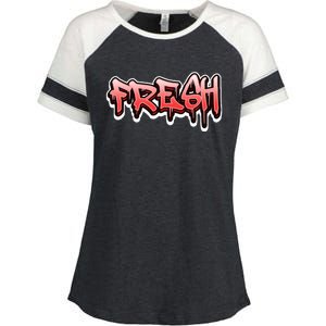 Fresh Old School Graffiti Style Funny Graffiti Graphic Enza Ladies Jersey Colorblock Tee