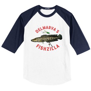 Fun Outdoors Snakehead Fishzilla Fishing Baseball Sleeve Shirt