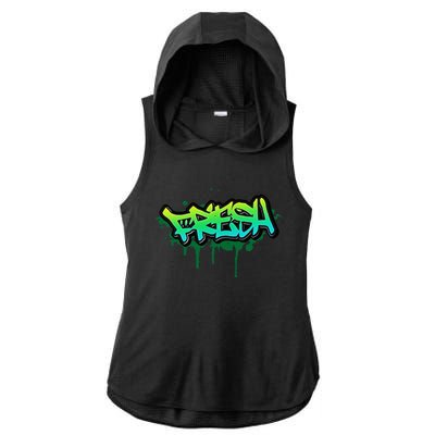 Fresh Old School Graffiti Style Funny Graffiti Graphic Ladies PosiCharge Tri-Blend Wicking Draft Hoodie Tank