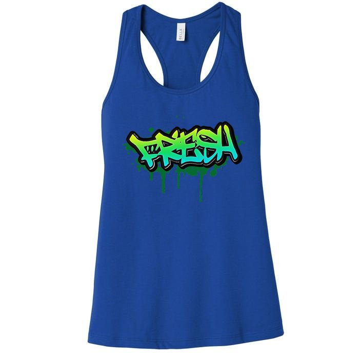 Fresh Old School Graffiti Style Funny Graffiti Graphic Women's Racerback Tank