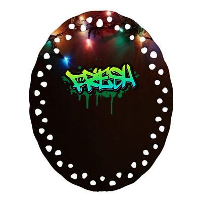 Fresh Old School Graffiti Style Funny Graffiti Graphic Ceramic Oval Ornament