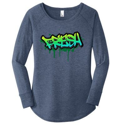 Fresh Old School Graffiti Style Funny Graffiti Graphic Women's Perfect Tri Tunic Long Sleeve Shirt