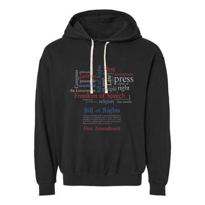 Freedom Of Speech 1st Amendment Garment-Dyed Fleece Hoodie