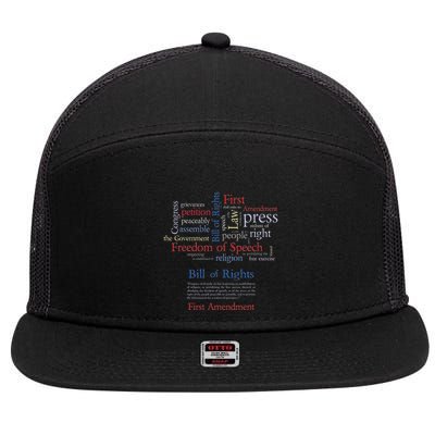 Freedom Of Speech 1st Amendment 7 Panel Mesh Trucker Snapback Hat