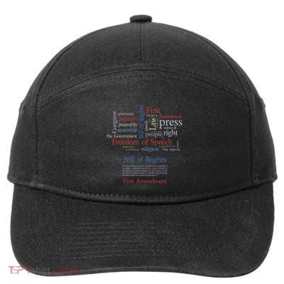 Freedom Of Speech 1st Amendment 7-Panel Snapback Hat