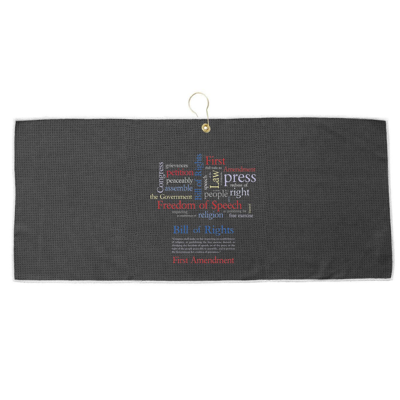 Freedom Of Speech 1st Amendment Large Microfiber Waffle Golf Towel