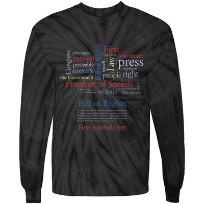 Freedom Of Speech 1st Amendment Tie-Dye Long Sleeve Shirt