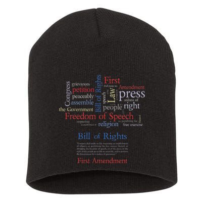 Freedom Of Speech 1st Amendment Short Acrylic Beanie