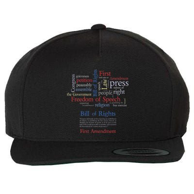 Freedom Of Speech 1st Amendment Wool Snapback Cap