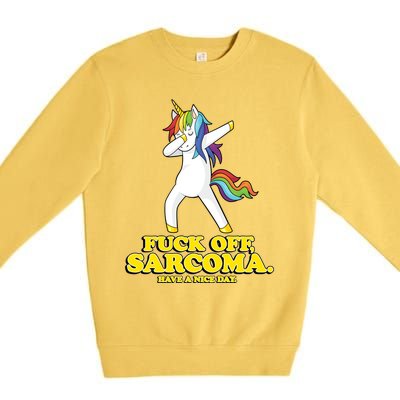 Fuck Off Sarcoma Funny Cancer Survivor Quote Unicorn Great Gift Premium Crewneck Sweatshirt